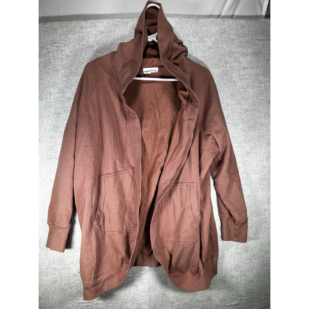 Olive & Oak Terracotta Hooded Open Cardigan Sweater Womens Size X-Large